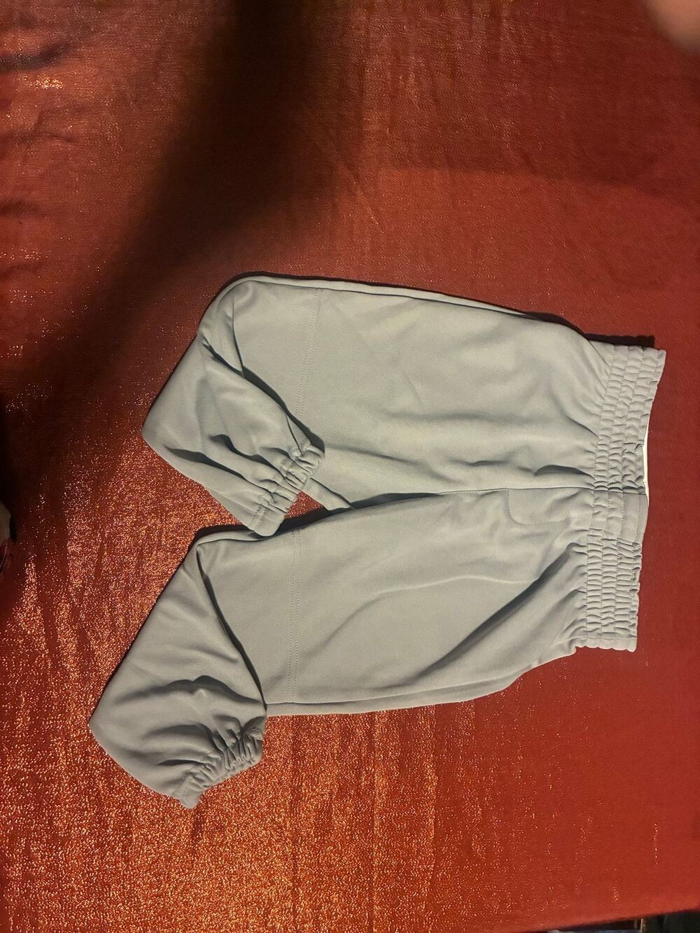 Alleson Athletic Track Pants Youth S Elastic Waist Cuffed Joggers Gray